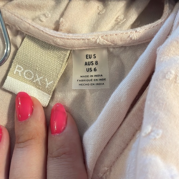 Roxy Cool Your Heart Pink Swiss Dot Romper - Picture 3 of 5